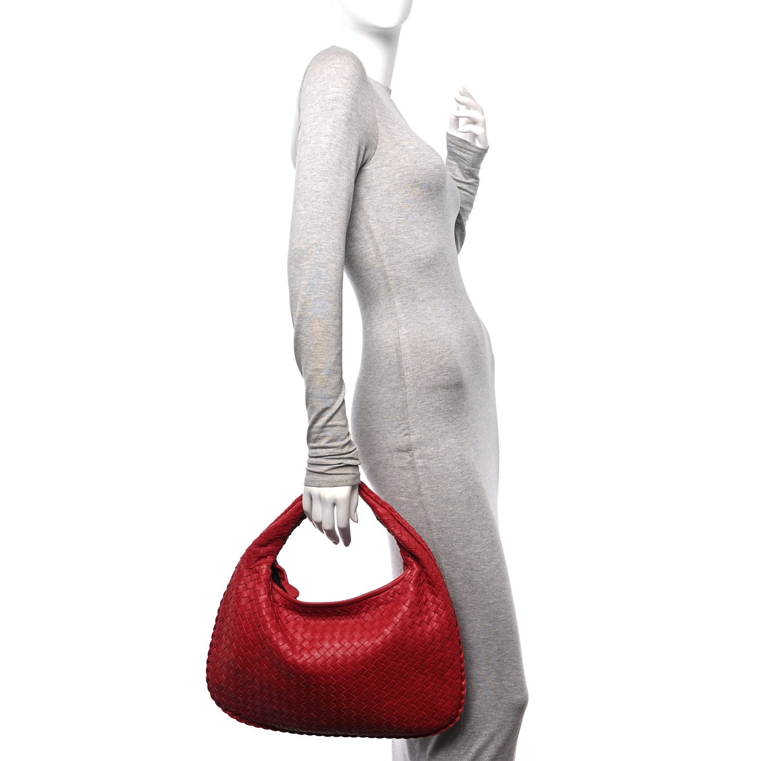 Bottega Veneta Nappa Intrecciato Medium Veneta Hobo Red 2 of 12