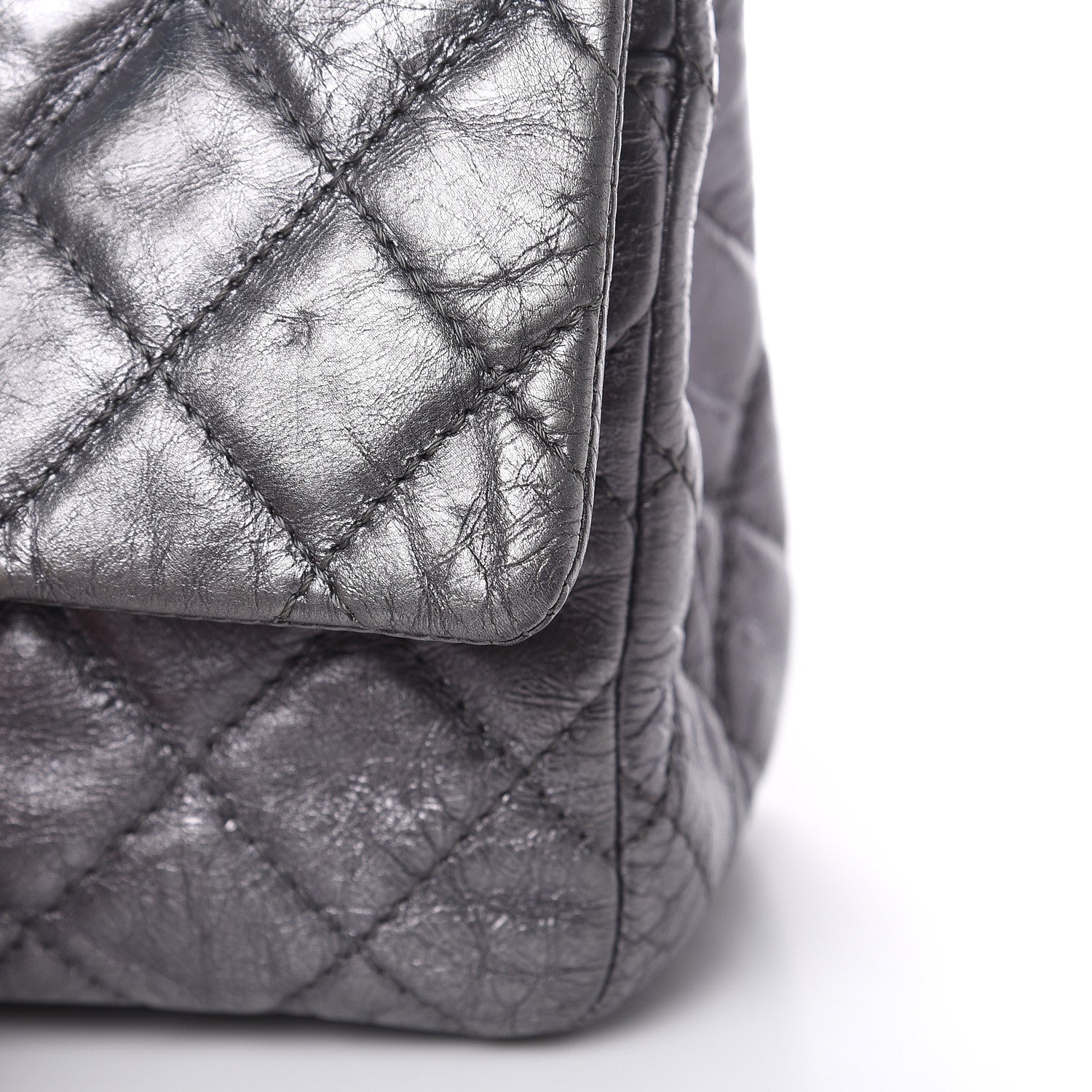 Chanel Metallic Aged Calfskin Quilted 2.55 Reissue 227 Flap Dark Silver 11 of 20