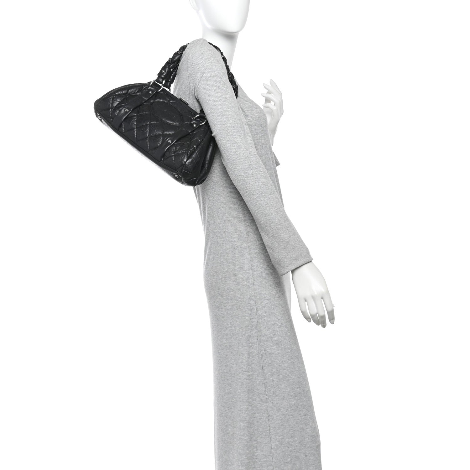 Chanel Distressed Lambskin Lady Braid Frame Bowler Black 2 of 11