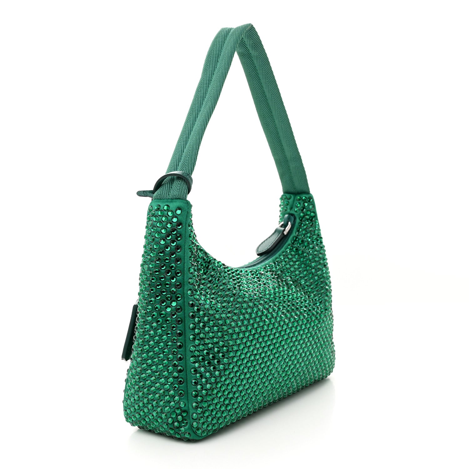 Prada Satin Crystal Mini Re-Edition 2000 Bag Mango 3 of 9