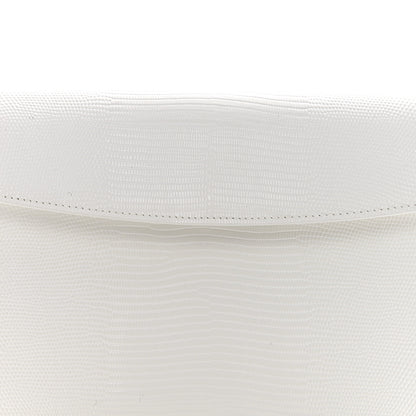 Balenciaga Patent Calfskin Lizard Embossed Medium Ghost Shoulder Bag Optic White 8 of 11