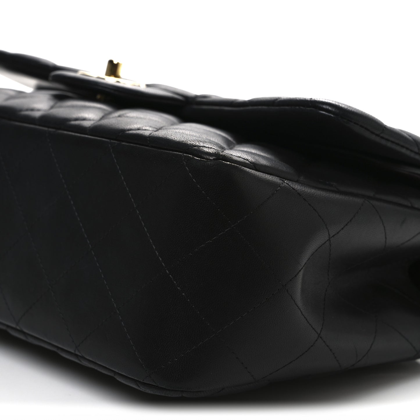 Lambskin Quilted Jumbo Double Flap Black