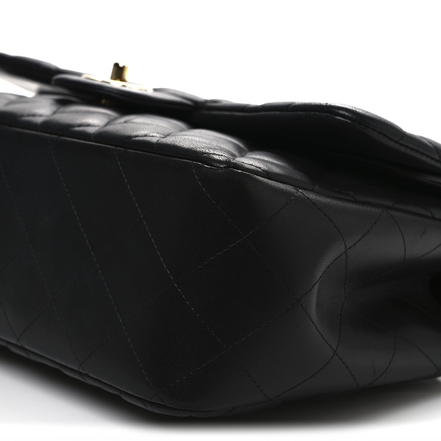 Chanel Lambskin Quilted Jumbo Double Flap Black 10 of 12