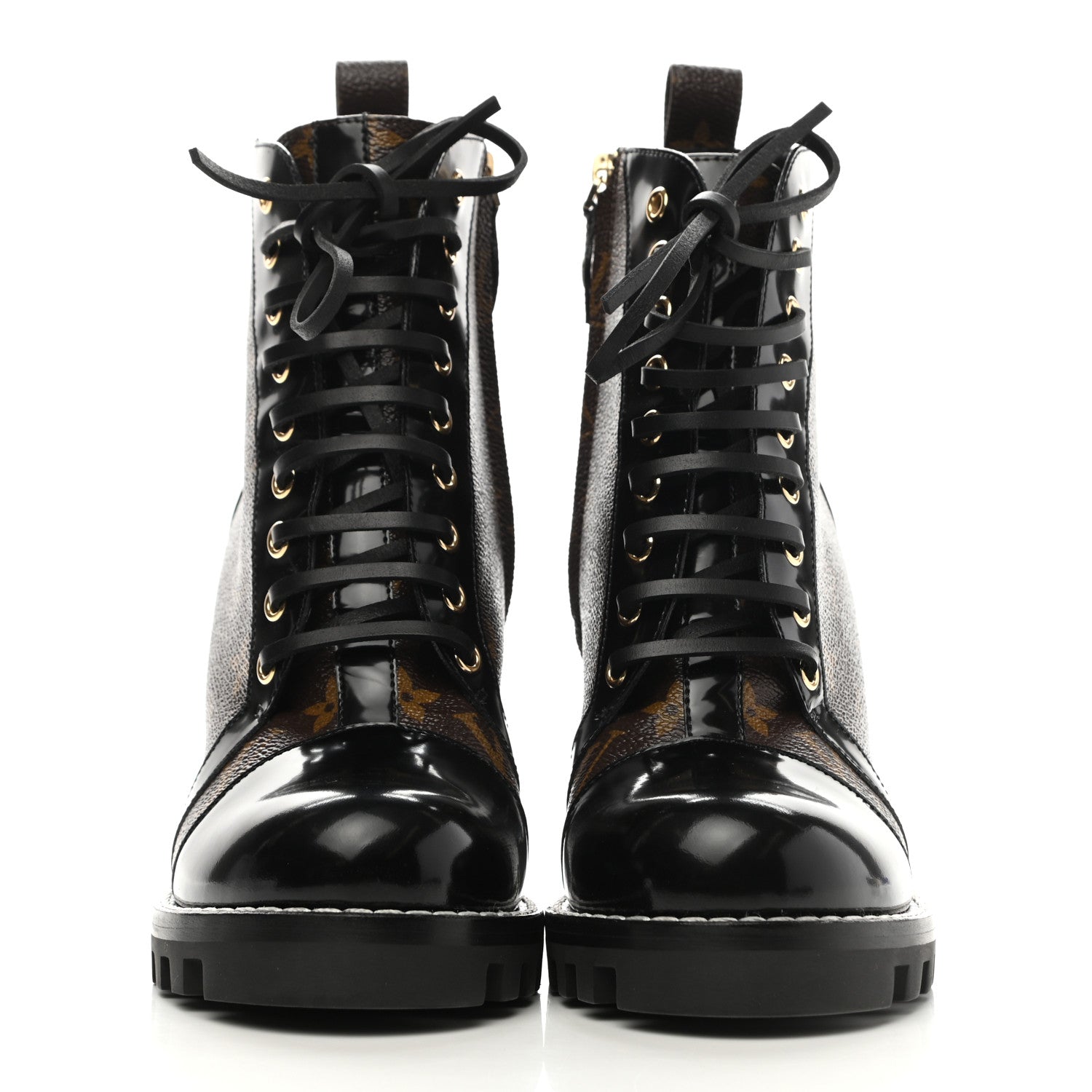 Louis Vuitton Patent Calfskin Monogram Star Trail Ankle Boots 39 Black 2 of 6