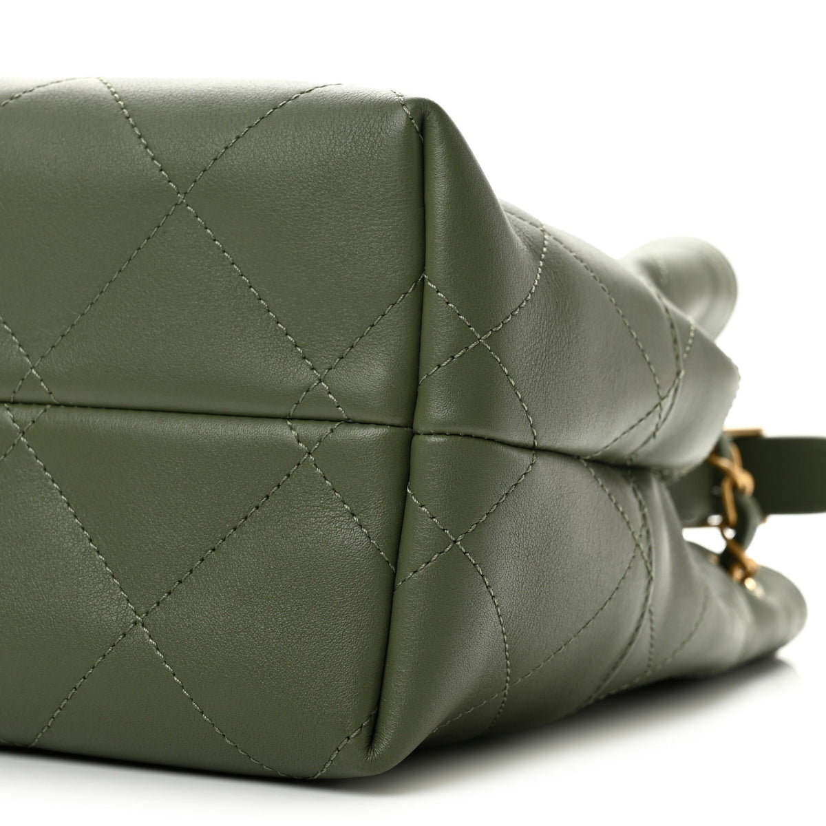 Calfskin Quilted Small Coco Base Shopping Bag Khaki