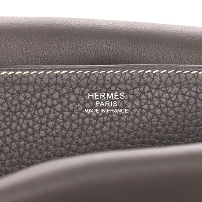 Hermes Taurillon Clemence Halzan 31 GM Etain 6 of 10