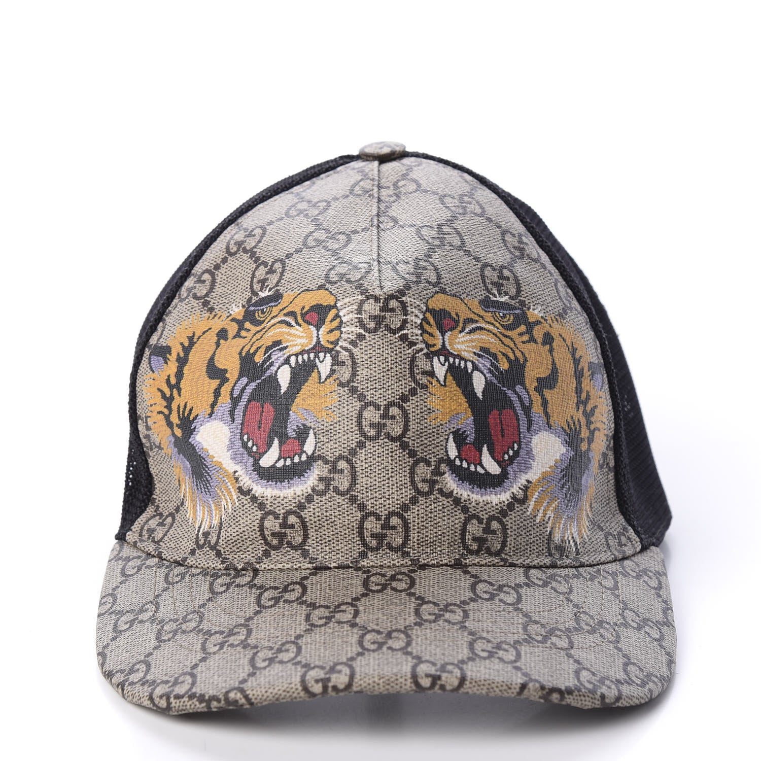Gucci GG Supreme Monogram Tiger Print Baseball Hat 59 Beige 2 of 7