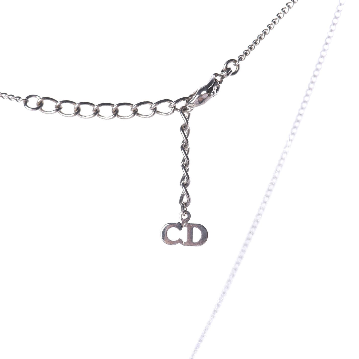 D Heart Charm Necklace Silver