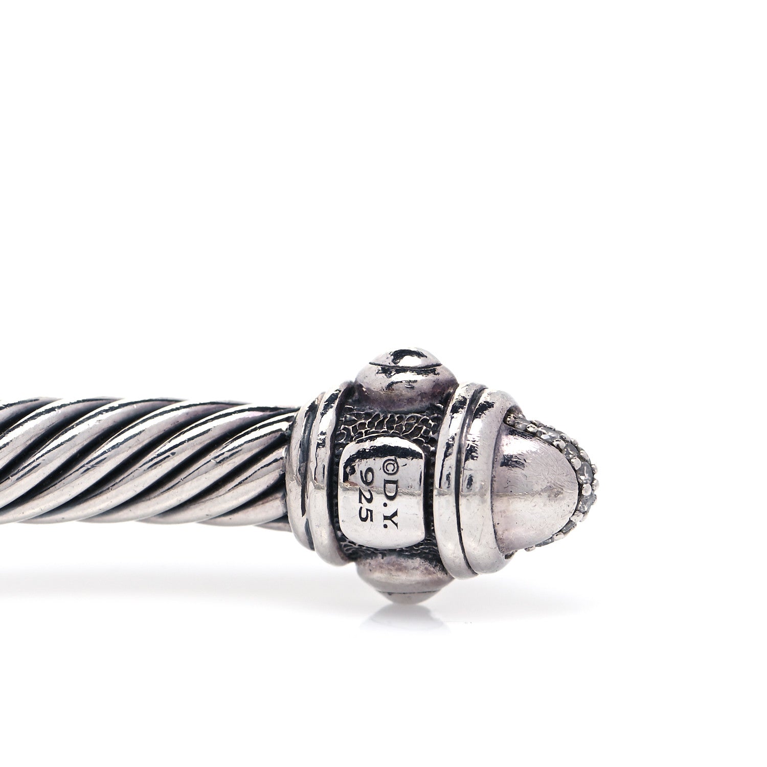David Yurman Sterling Silver Diamond 5mm Cable Renaissance Bracelet 4 of 6