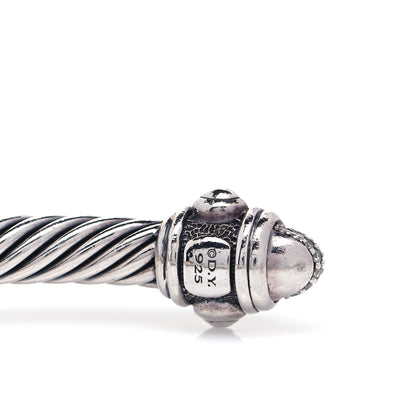 David Yurman Sterling Silver Diamond 5mm Cable Renaissance Bracelet 4 of 6