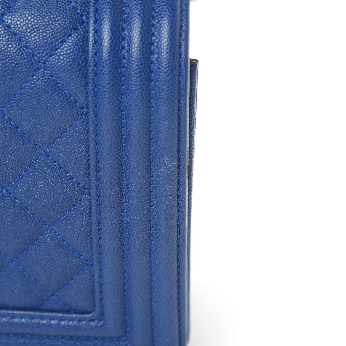 Caviar Quilted Medium Boy Flap Blue