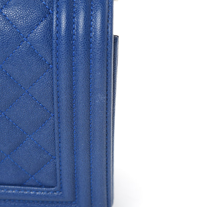 Chanel Caviar Quilted Medium Boy Flap Blue 14 of 14