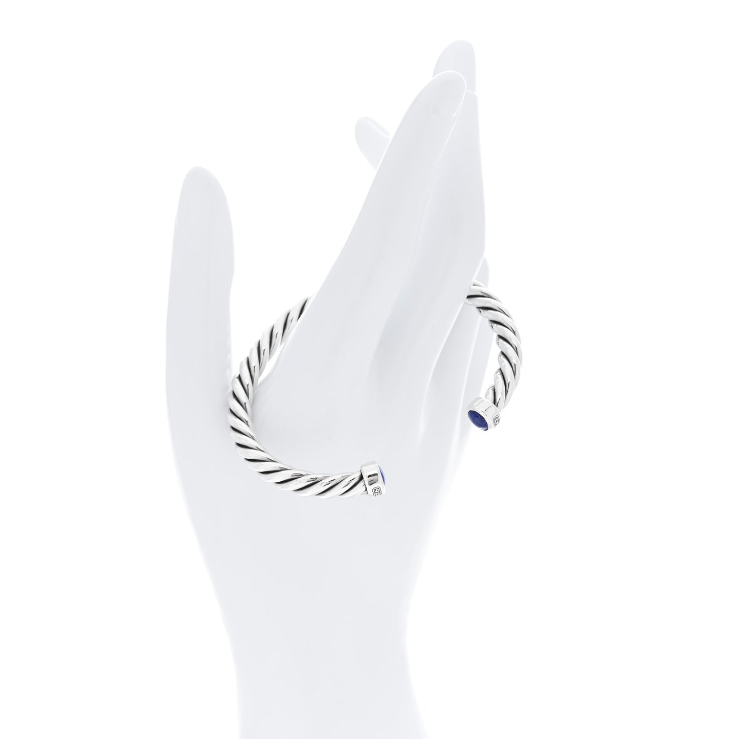 Sterling Silver Lapis Lazuli 6mm Cable Classic Cuff Bracelet
