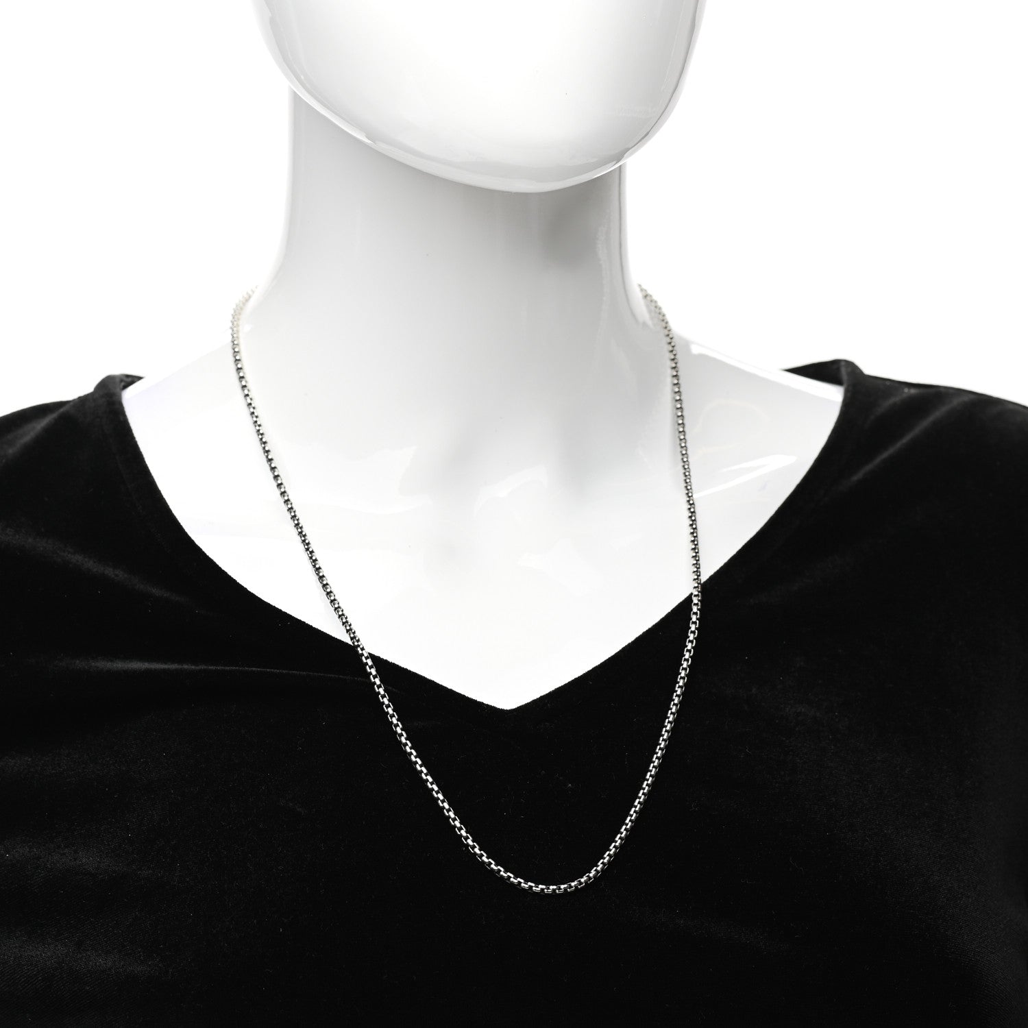 David Yurman Sterling Silver 1.7mm Baby Box Chain Necklace 24" 2 of 4