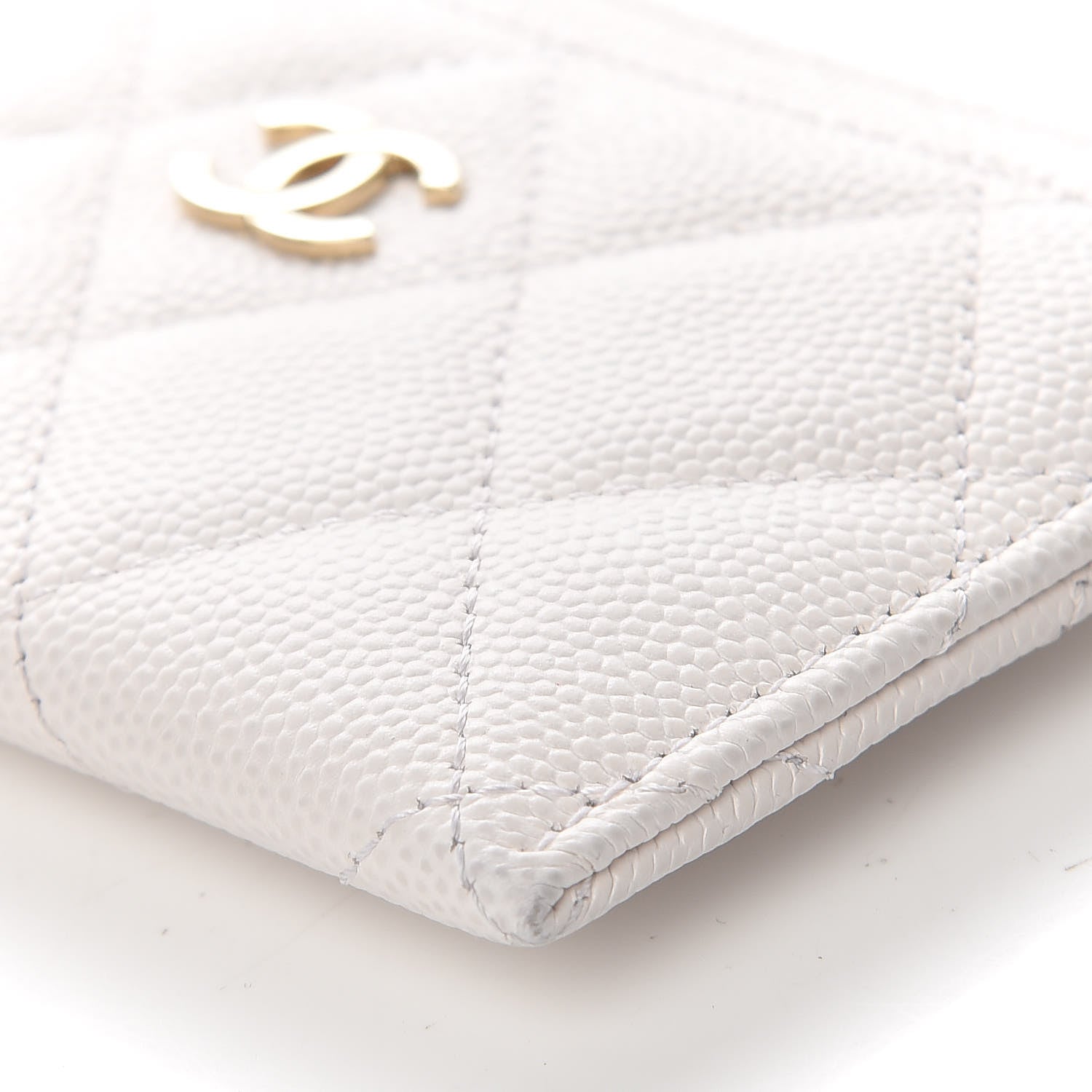 Chanel Caviar Quilted Card Holder White 11 of 14