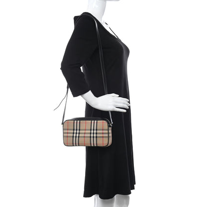 Burberry Calfskin Vintage Check Small Camera Bag Archive Beige 2 of 8