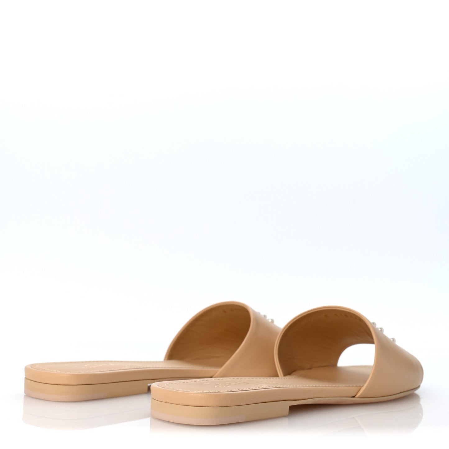 Lambskin Pearl CC Sandals 39 Black