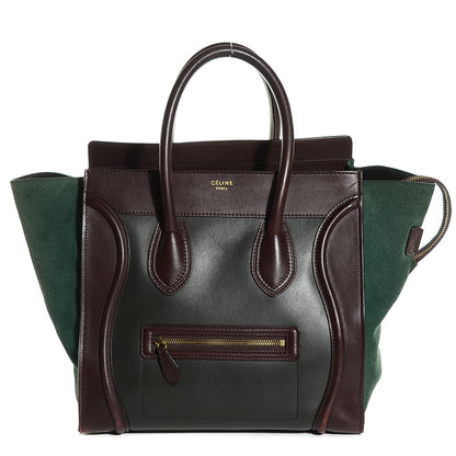 Celine Smooth Calfskin Suede Mini Tri-Color Luggage Burgundy 1 of 9