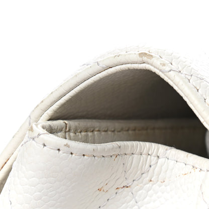 Chanel Caviar Quilted Jumbo Single Flap White 10 of 12