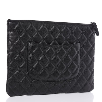 Chanel Iridescent Caviar Quilted Medium Cosmetic Case Black 3 of 8