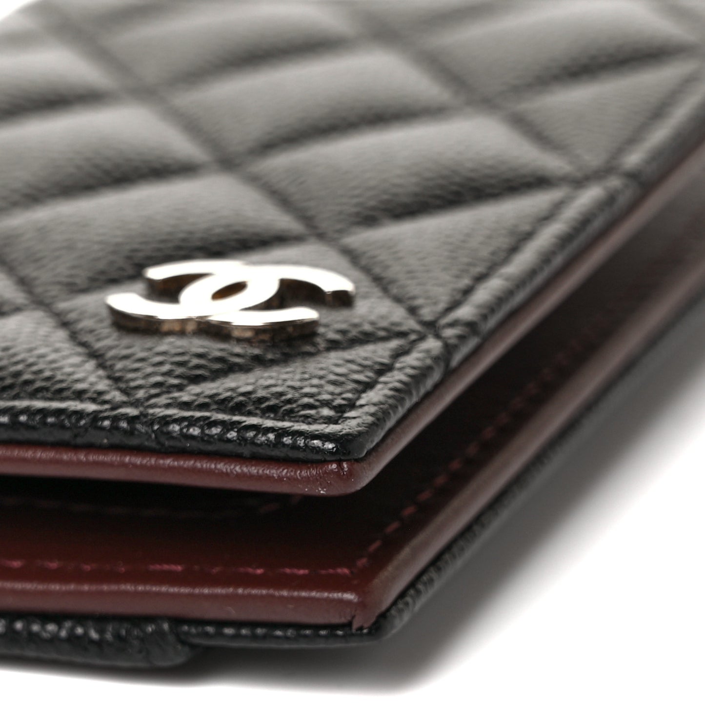 Caviar Quilted Card Holder Wallet Black