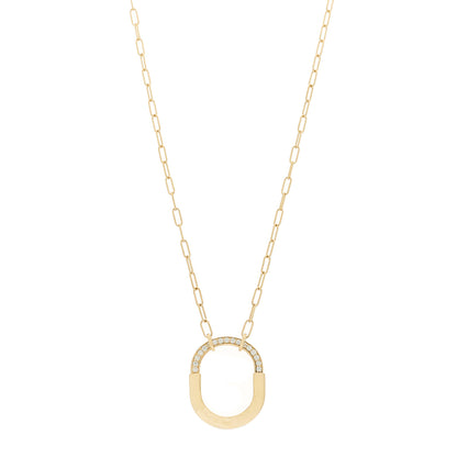 Tiffany 18K Yellow Gold Diamond Medium Lock Pendant Necklace 1 of 6