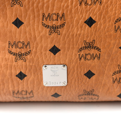 MCM Visetos Calfskin Crocodile Embossed Large Klara Hobo Cognac 10 of 10