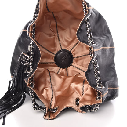 Chanel Lambskin Satin Reversible Sac Cordon Black 5 of 21
