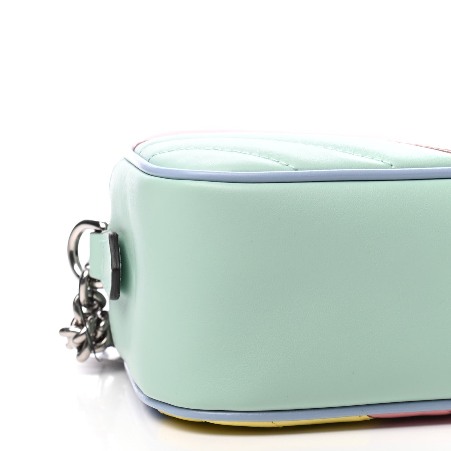 Gucci Calfskin Matelasse Diagonal Small GG Marmont Chain Shoulder Bag Multicolor Pastel 8 of 9