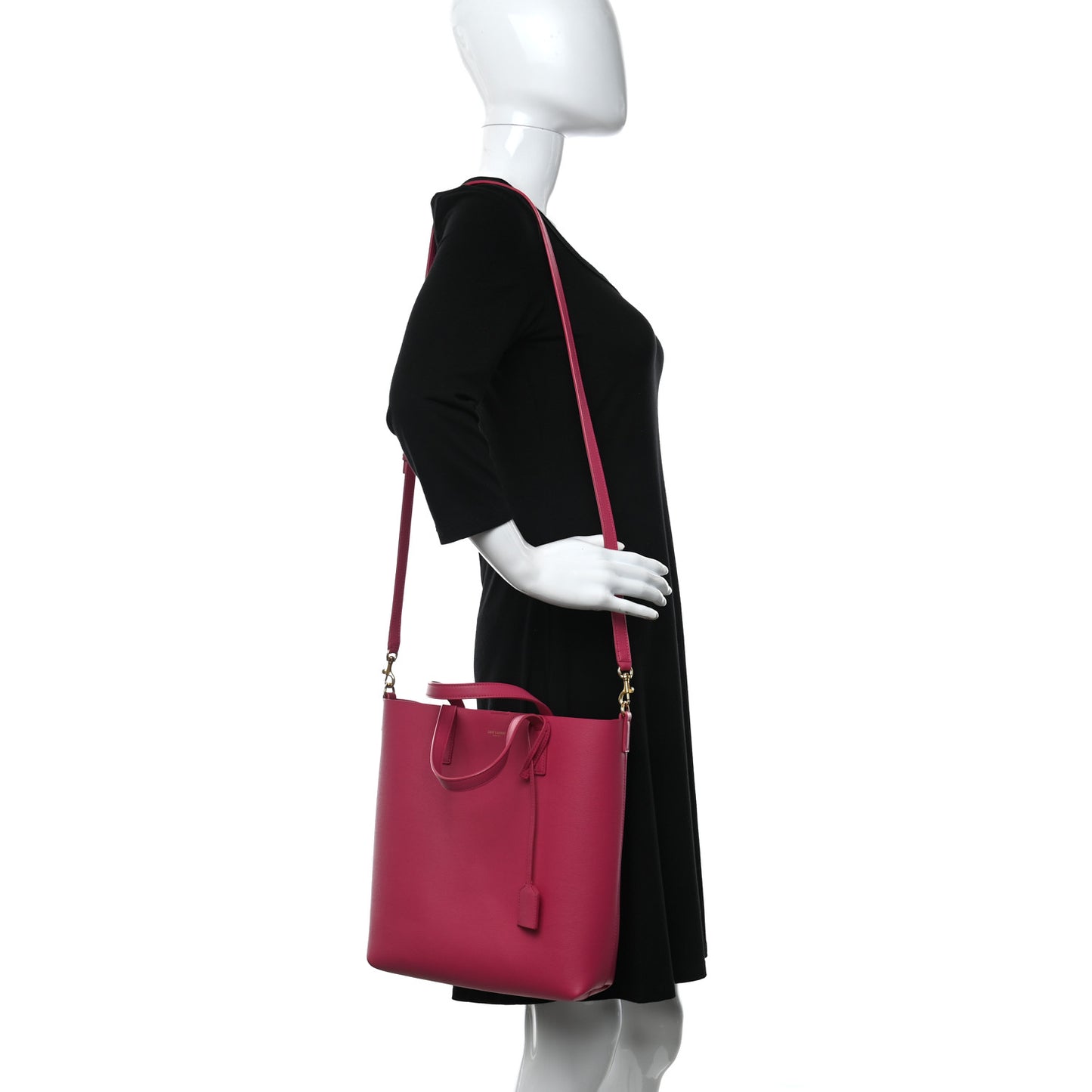 Calfskin Toy Shopping Tote Fuchsia