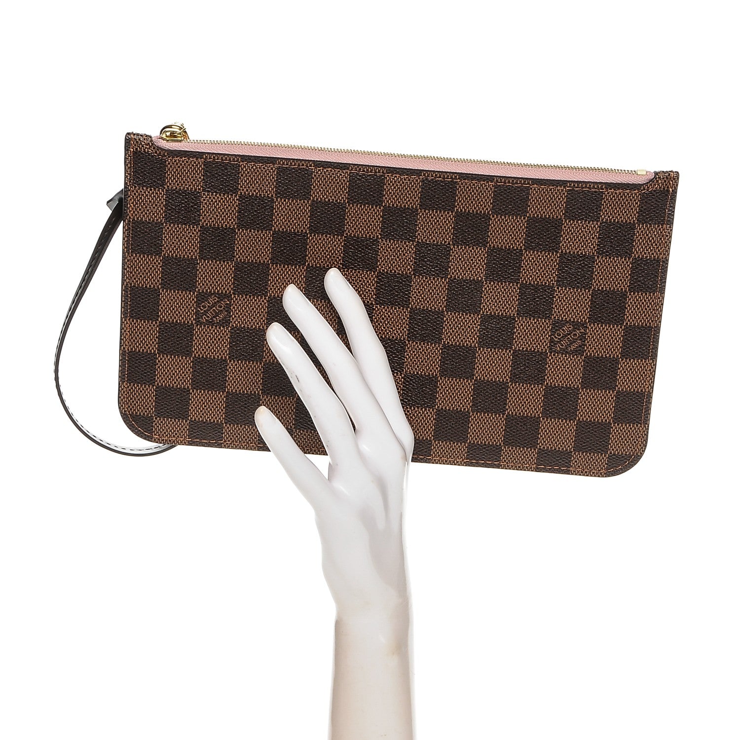 Louis Vuitton Damier Ebene Neverfull MM GM Pochette Rose Ballerine 2 of 7