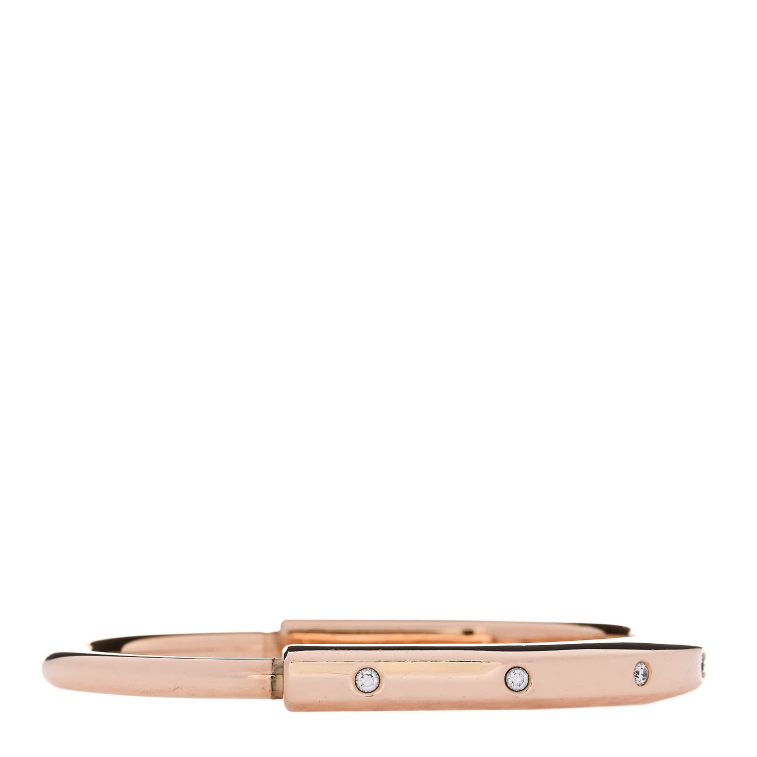 Tiffany 18K Rose Gold Diamond Tiffany Lock Bangle Bracelet 1 of 3