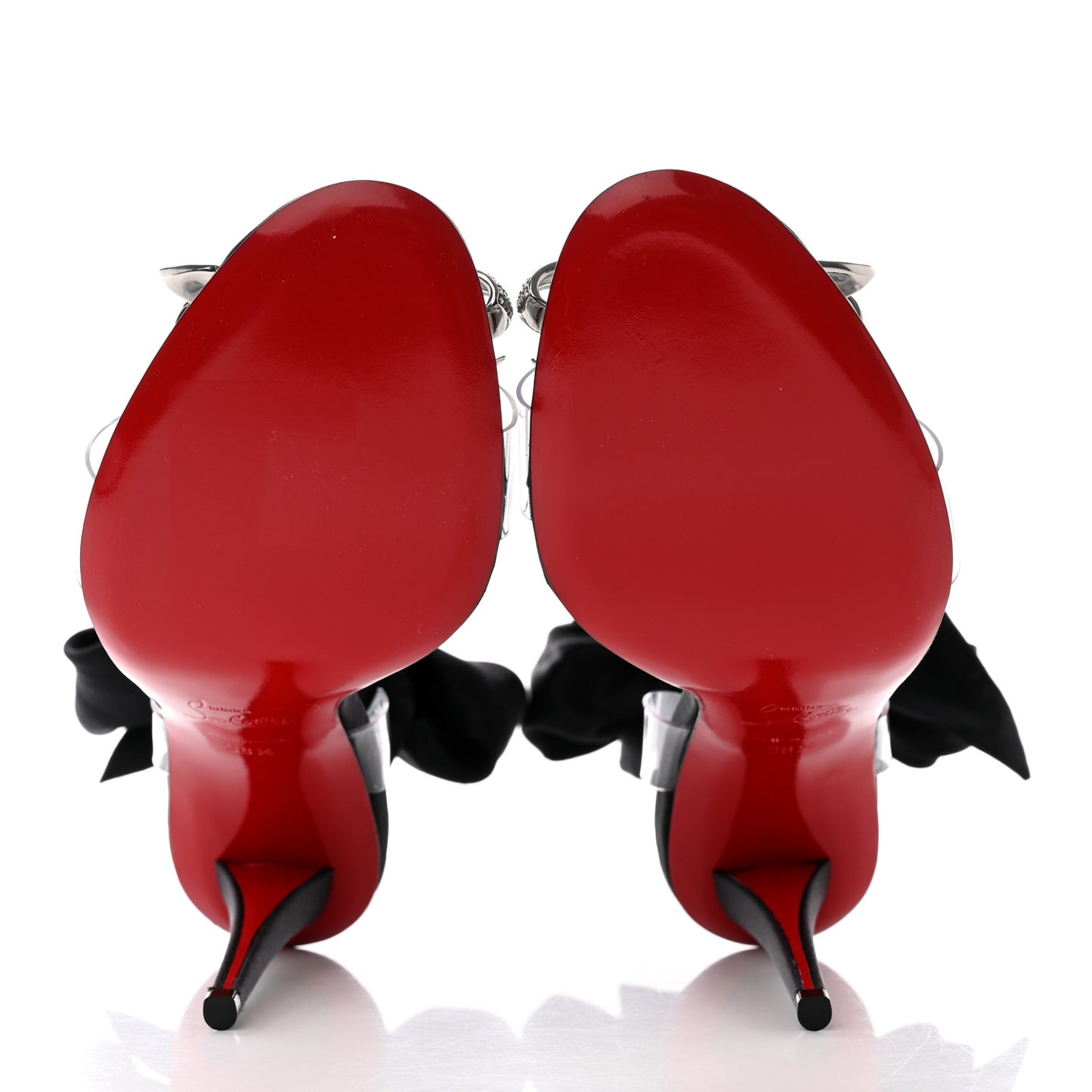 Satin Crystal PVC Astrinodo 100 Sandals 38.5 Black