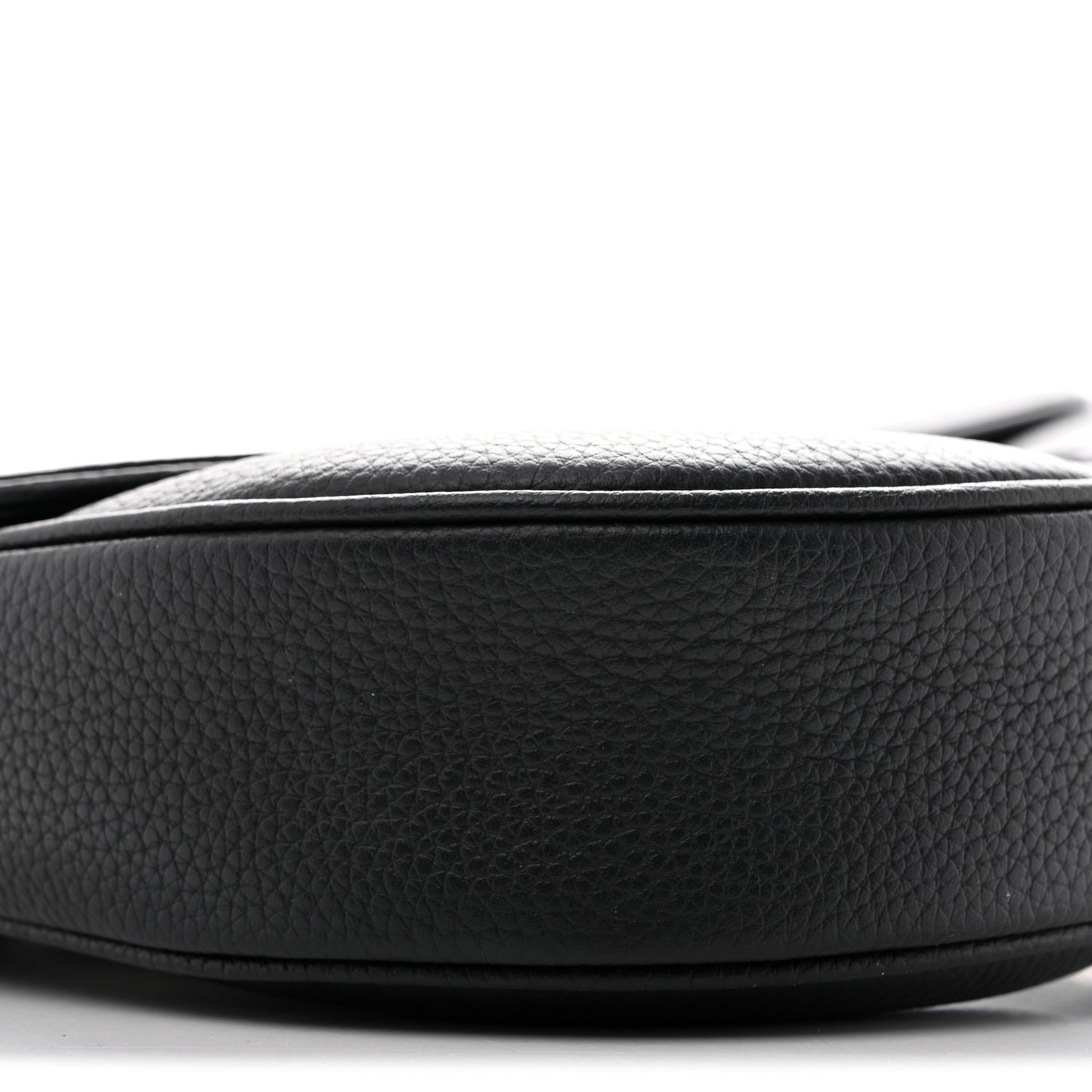 Grained Calfskin Mens Saddle Bag Black
