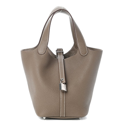 Hermes Taurillon Clemence Picotin Lock 18 PM Etoupe 1 of 10