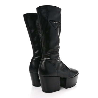 Prada Nappa Tech Logo 70mm Platform Boots 37 Black 4 of 9