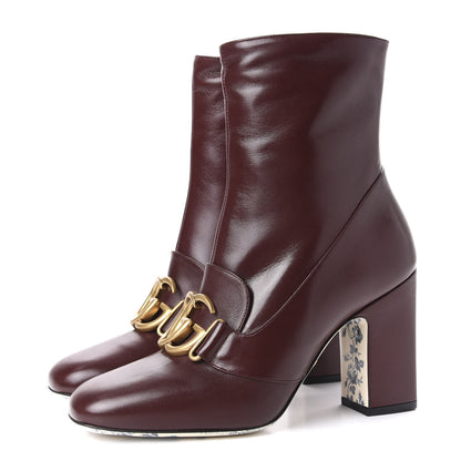 Gucci Malaga Kid GG Victoire 95mm Ankle Boots 38.5 Vintage Bordeaux 3 of 10