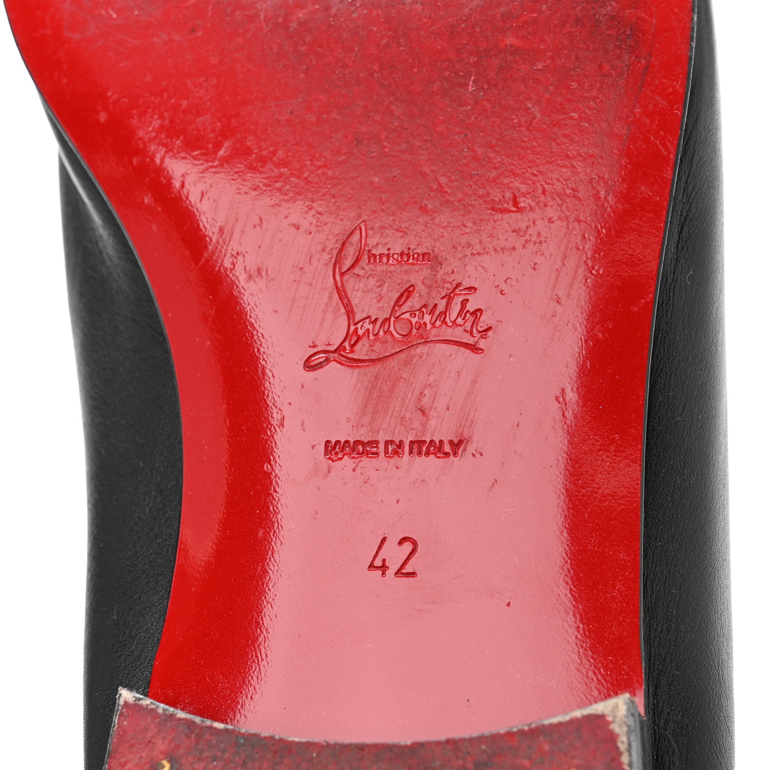 Christian Louboutin Calfskin Mens Monogram Apron Toe Flat Loafers 42 Black 7 of 11