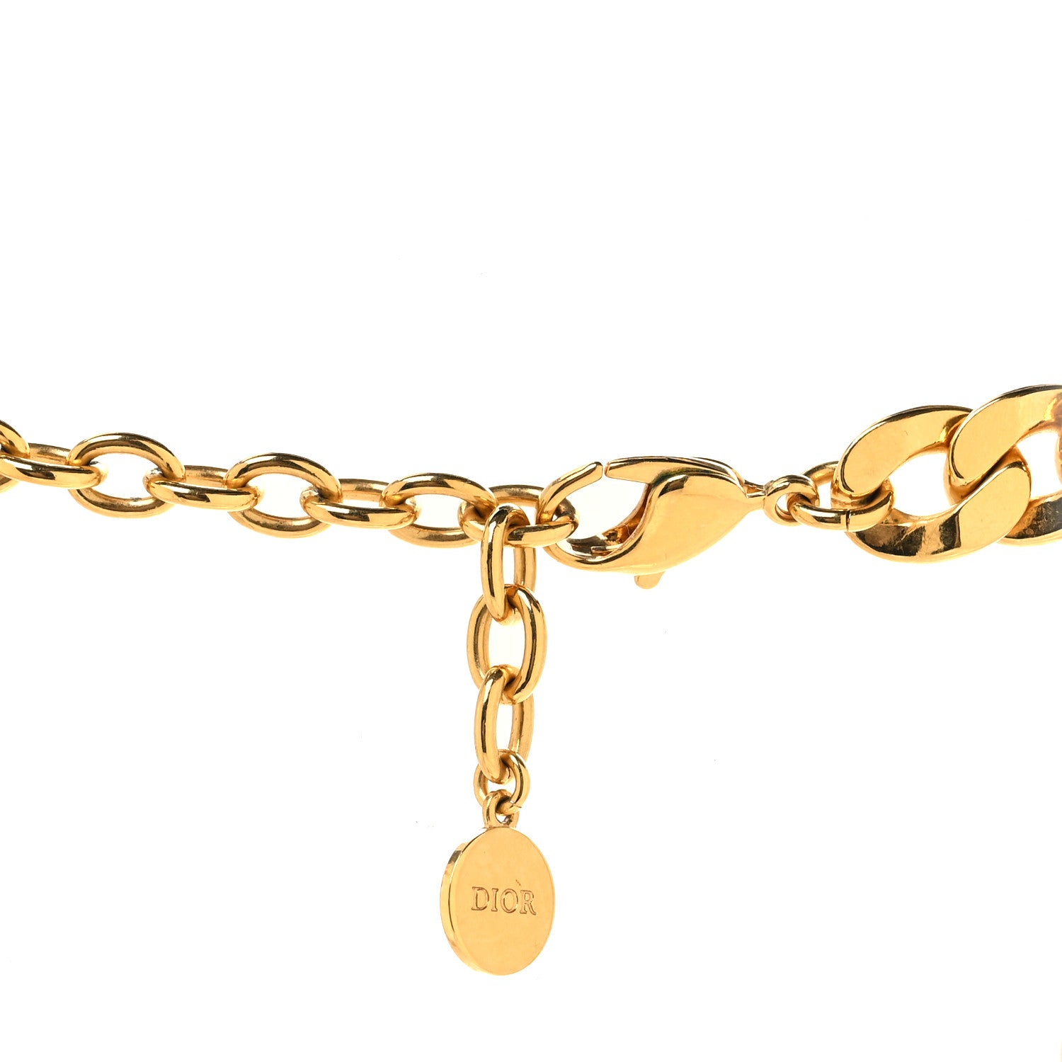 Christian Dior Metal CD Choker Necklace Gold 4 of 5