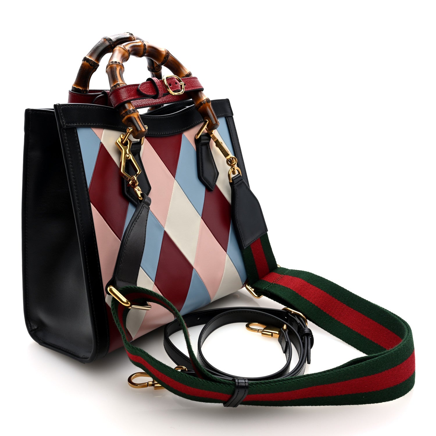 Gucci Calfskin Lovelight Small Diana Tote Bag Mystic White Paradise Cloude Multicolor 3 of 9