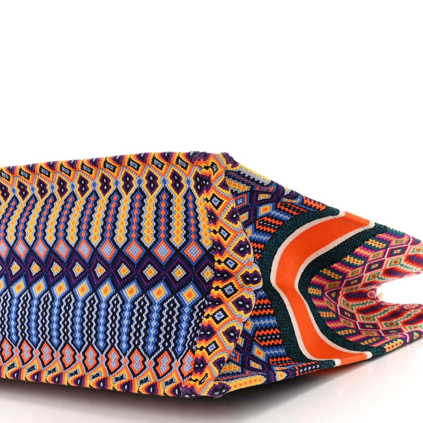 Canvas Embroidered Large Book Tote Orange Multicolor