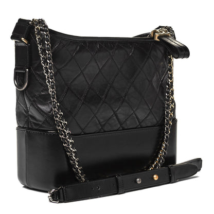Chanel Aged Calfskin Quilted Medium Gabrielle Hobo Black 3 of 9