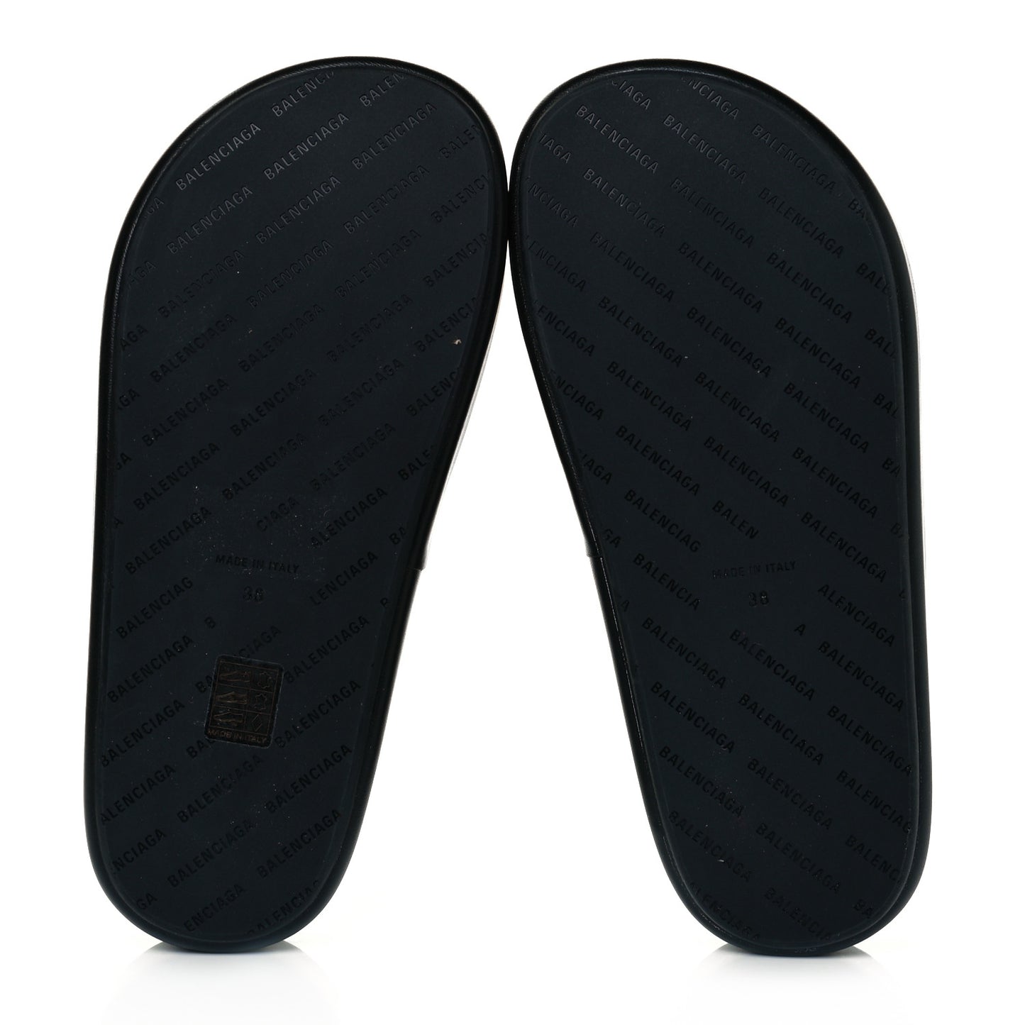 Smooth Nappa Logo Rise Platform Sandals 38 Black White