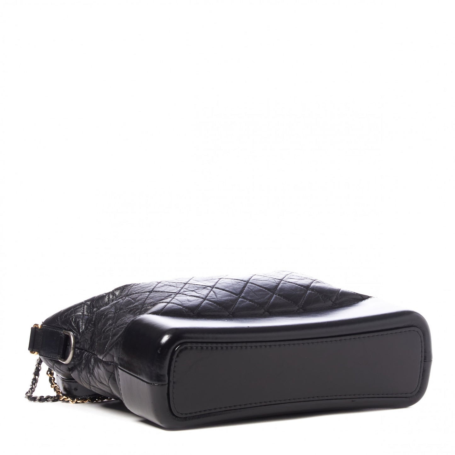Aged Calfskin Quilted Large Gabrielle Hobo Black