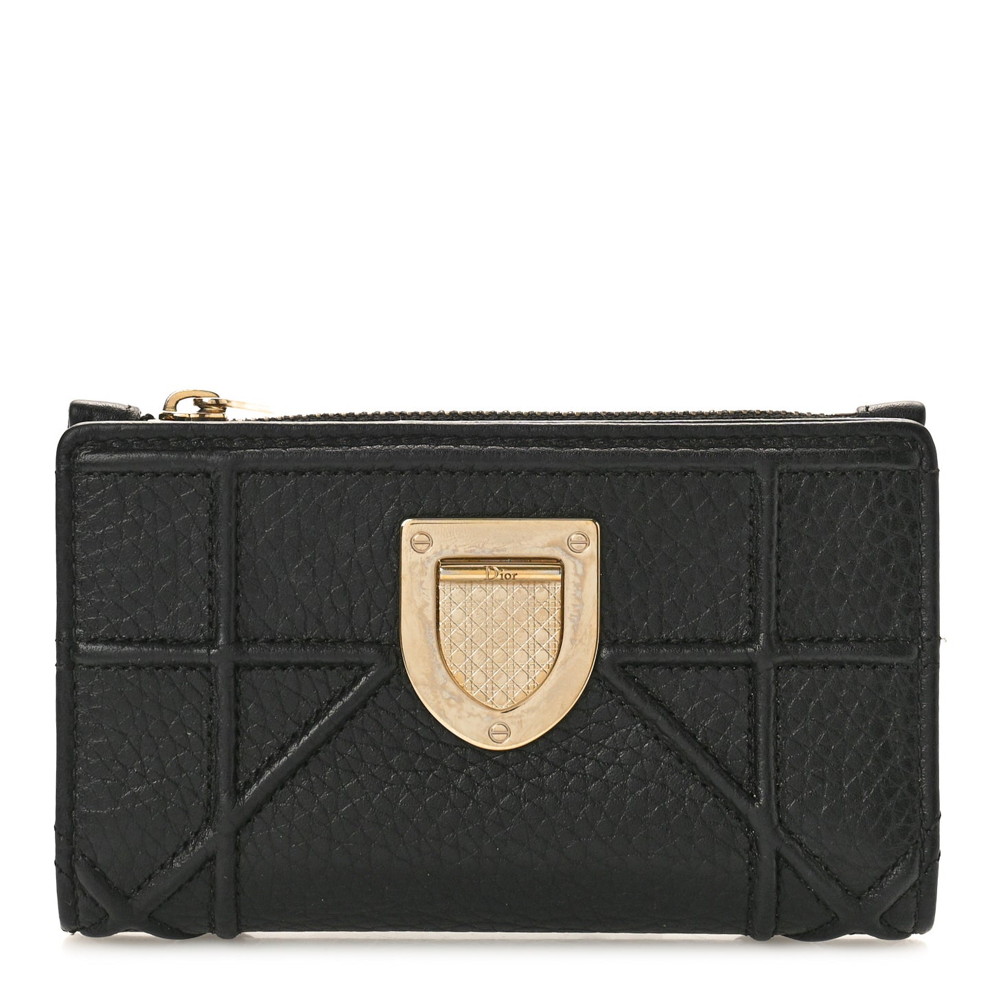 Calfskin Cannage Diorama Wallet Black