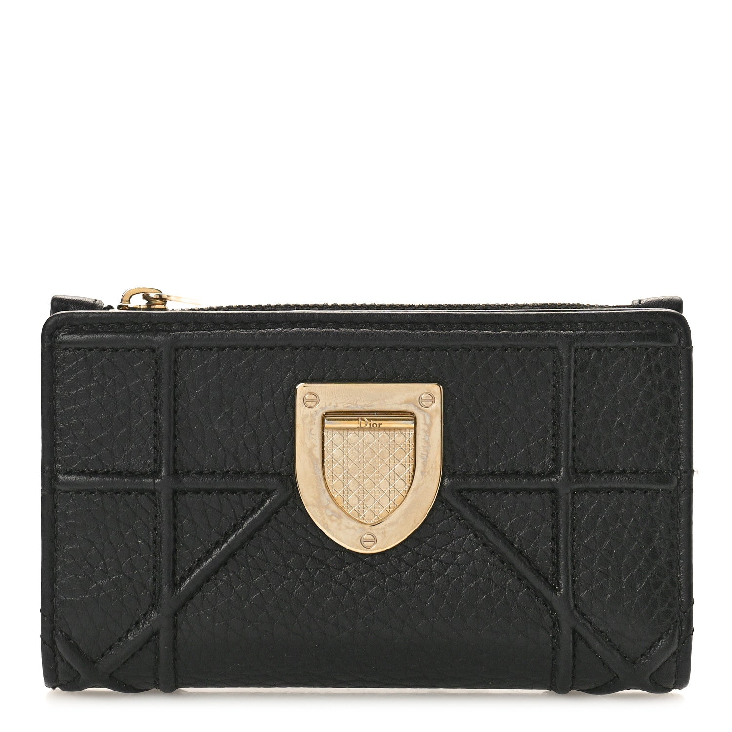 Christian Dior Calfskin Cannage Diorama Wallet Black 1 of 6