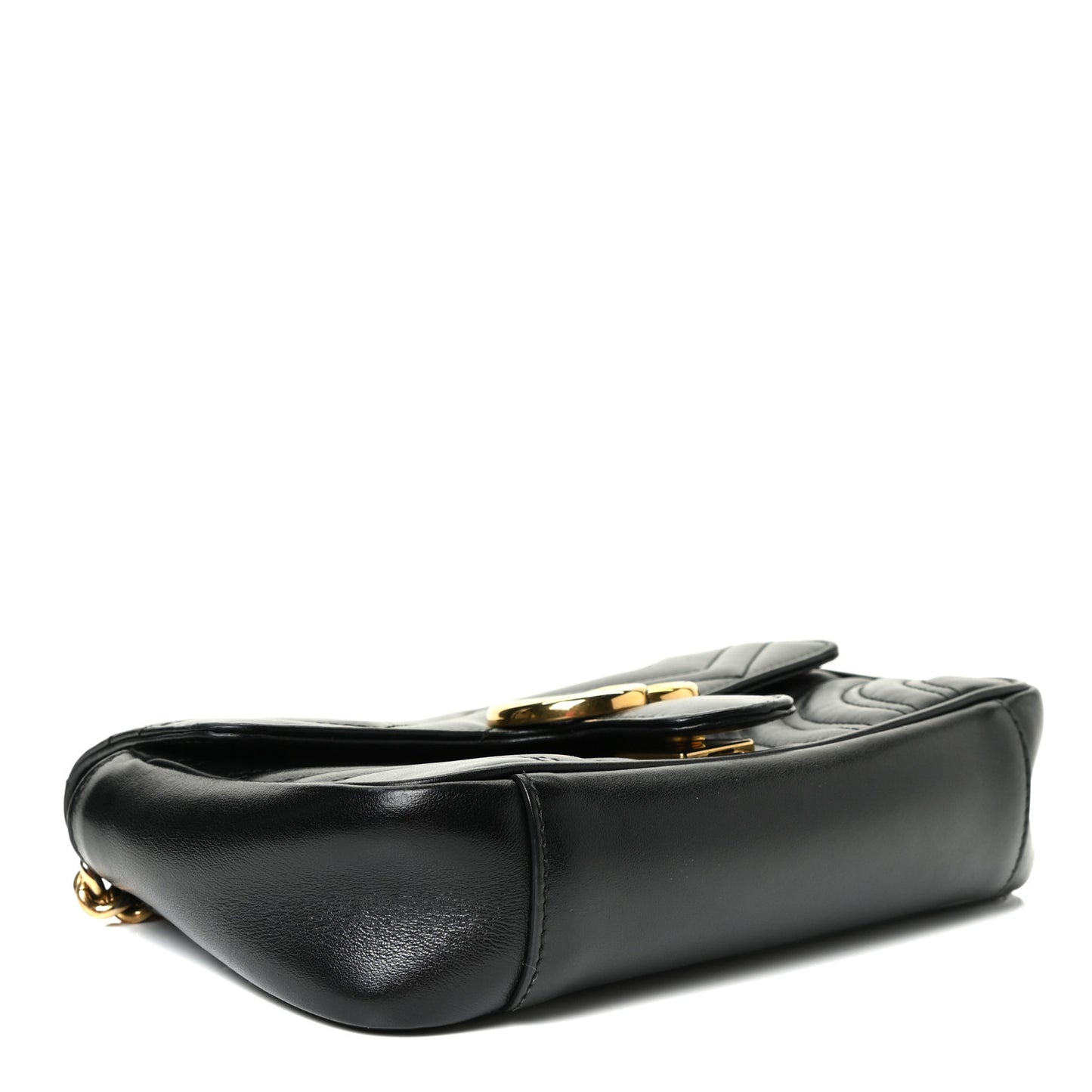 Calfskin Matelasse Mini GG Marmont Shoulder Bag Black