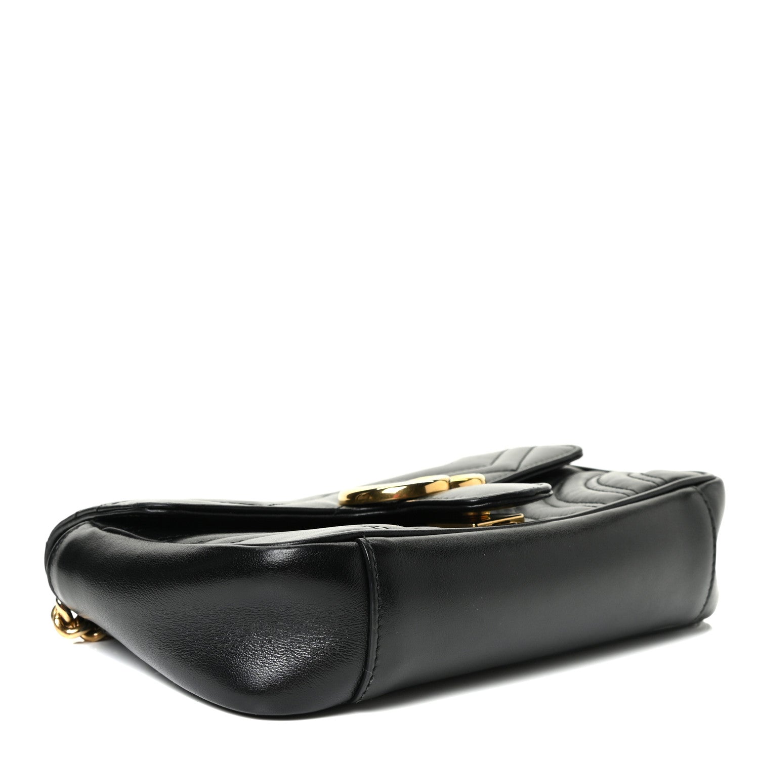 Gucci Calfskin Matelasse Mini GG Marmont Shoulder Bag Black 4 of 10