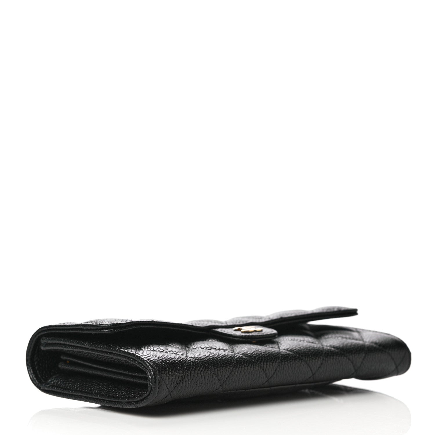 Chanel Caviar Quilted Large Gusset Flap Wallet Black 4 of 12