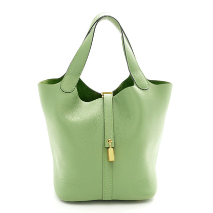 Hermes Taurillon Clemence Picotin Lock 22 MM Vert Criquet 1 of 11